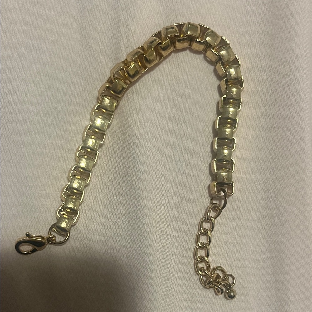 Vintage Open Link Chain Boho Gold Bracelet